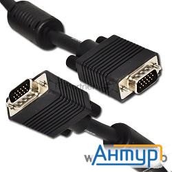 Кабель Gembird/cablexpert Cc-ppvga-10m-b, Кабель Vga Premium , 15m/15m, 10м, черный, тройной экран,
