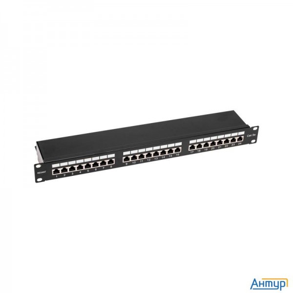 Rexant (02-0041) Панель коммутационная 19", 1u, 24 порта, Stp, Rj-45, Cat 5e