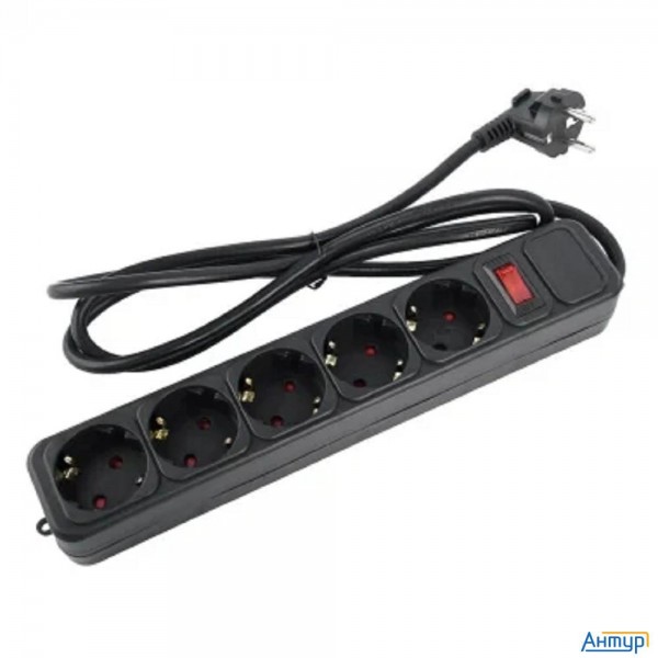 Perfeo сетевой фильтр "real Power", 1,8м, 5 розеток, 16А, 3500 Вт, тройная защита, черный.