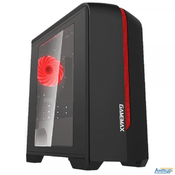 Gamemax Корпус Centauri Black Red без БП (atx,Черн.-кр,usb3.0, Зак.стекло, 1*120мм. Rgb, пыл.фильтр)