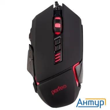 Perfeo мышь оптич. "active", 7 кн, Usb, чёрн, Game Design, 4 цв. подсветка, 1000-1600-3200-6400 Dpi[
