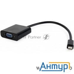 Переходник Minidisplayport - Vga, Cablexpert A-mdpm-vgaf-02, 20m/15f, длина 15см, черный, пакет