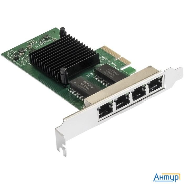 Exegate Ex292508rus Сетевой адаптер Exegate Exe-i350-t4v2 (pci-e X4 V2.1, порты 4xrj45 (медные), 10/