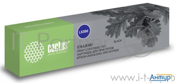 Картридж ленточный Cactus Cs Lx350 черный для Epson Lx350/lq350/erc19/vp80k