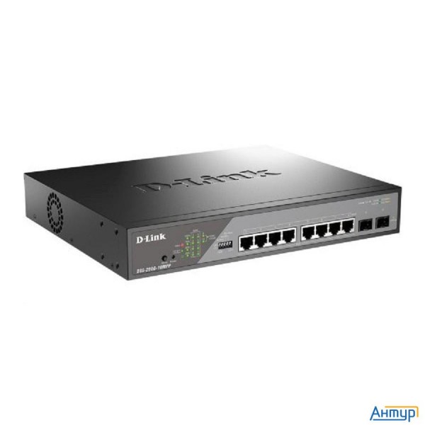 D-link Dss-200g-10mpp/a1a Настраиваемый L2 коммутатор с 8 портами 10/100/1000base-t и 2 портами 1000