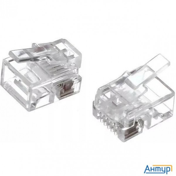 Exegate Ex293763rus Коннектор Exegate Pl12-6p6c-100 Rj-12 телефонный разъем (6p6c), золотое напылени