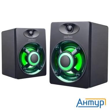 Perfeo колонки "oreol", 2.0, мощность 2х3 Вт, Led подсветка 7 цв., чёрн, Usb