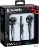 Наушники Defender Наушники вставки Basic 609 черный + белый 63609