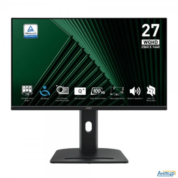 Msi Pro 27" Mp275qpg {ips 2560x1440 100hz 4ms 300cd 2xhdmi Displayport Speakers Has Pivot Vesa} [9s6