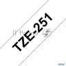 Картридж Brother Tze-251 (24мм, черный шрифт, белый фон, 8м) для P-touch