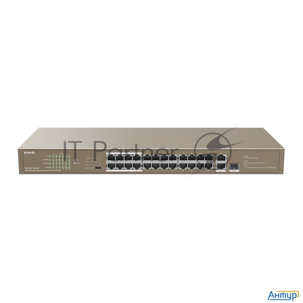 Коммутатор Tenda Tef1126p-24-250w 26-Портовый  без управления Fe C 24 портами Poe