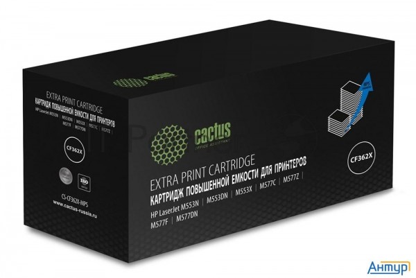 Картридж лазерный Cactus Cs-cf362x-mps желтый (18000стр.) для Hp Clj M552dn/m553dn/m553n/m553x