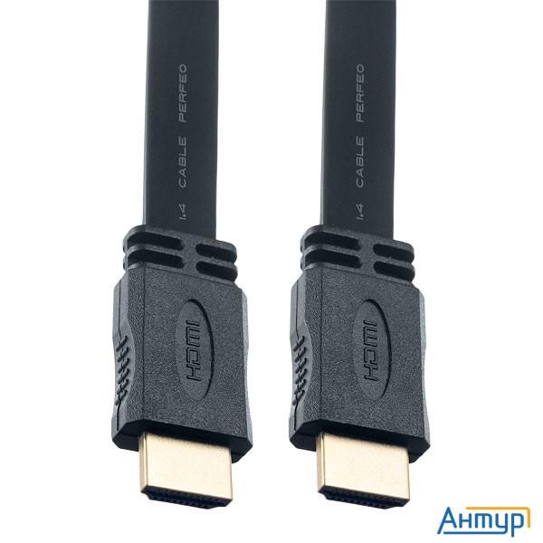 Perfeo Кабель Hdmi A вилка - Hdmi A вилка, плоский, Ver.1.4, длина 3 м. (h1303)