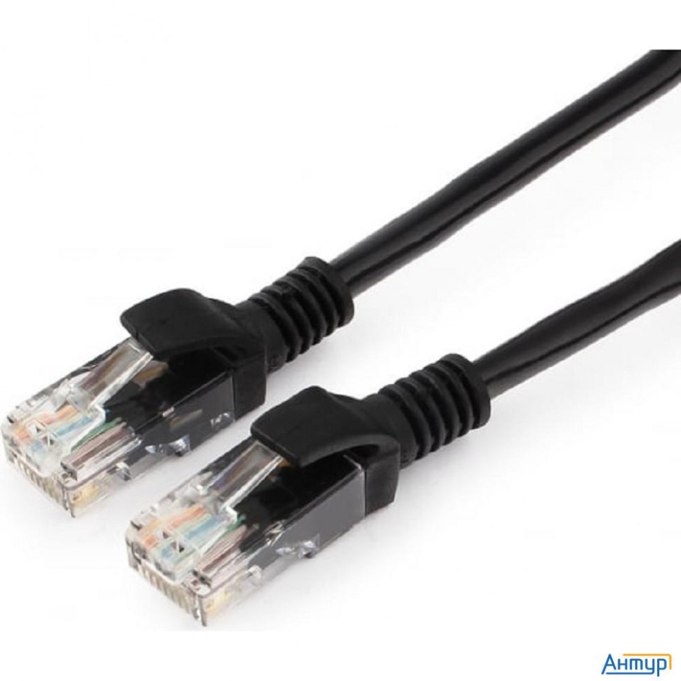 Патч-корд Utp Cablexpert Pp12-1.5m/bk кат.5e, 1.5м, литой, многожильный (чёрный)