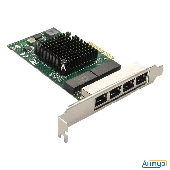 Exegate Ex293453rus Сетевой адаптер Exegate Exe-bcm5719 (pci-e X4 V2.0, порты 4xrj45, 10/100/1000mbp