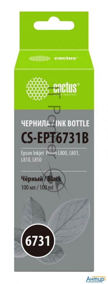 Чернила Cactus Cs-ept6731b черный100мл для Epson L800/l810/l850/l1800