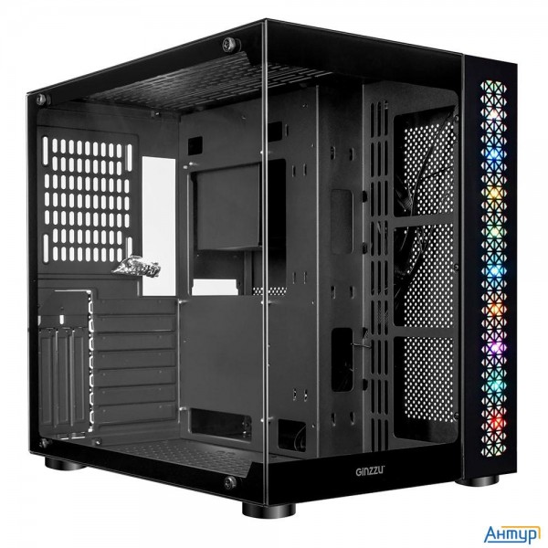 Ginzzu V501 закаленное стекло 1*usb 3.0,1*usb 2.0, Au Atx