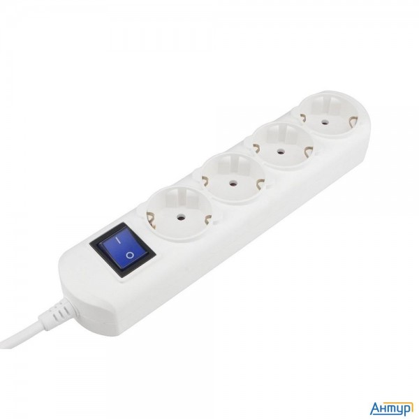 Powercube Удлинитель (pc-5b-3m) 3.0м, 4 розетки, 16А, с/з, с выключателем, белый