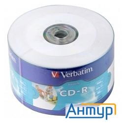 Verbatim  Диски Cd-r  80min, 700mb, 52x Shrink/50 Ink Print [43794]