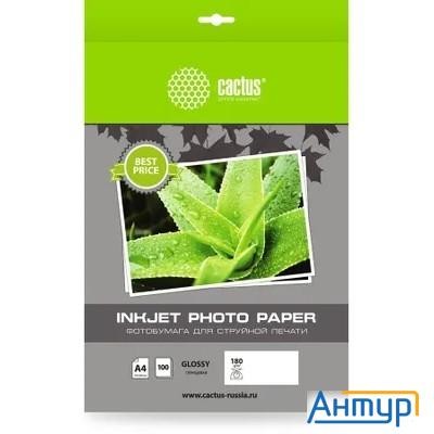 Фотобумага Cactus Cs-ga4180100ed A4/180г/м2/100л./белый глянцевое для струйной печати