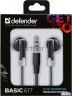 Наушники вставки Defender Basic 617 черный Defender Наушники вставки Basic 617 черный