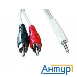Кабель аудио Gembird, джек3.5 / 2xrca, 2.5м [cca-458-2.5m]