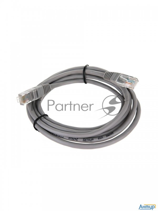 Патчкорд 2м "telecom" Utp кат.5е Rj45,  литой, серый, Na102--2m