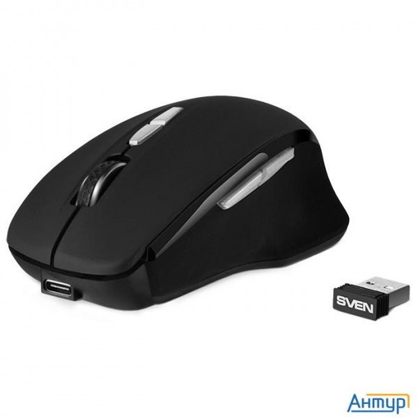 Беспроводная мышь Sven Rx-590sw чрн. (бесш. кл., Bluetooth, 2,4ghz, 6+1кл., St, 800-1600dpi, блист.)