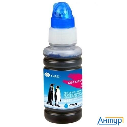 Чернила G&g Gg-c13t00s24a голубой70мл для L1110, L3151, L3100, L3101, L3110, L3150