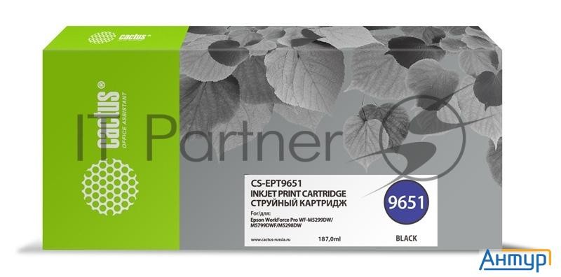 Картридж струйный Cactus Cs-ept9651 черный (187мл) для Epson Workforce Pro Wf-m5299dw/m5799dwf
