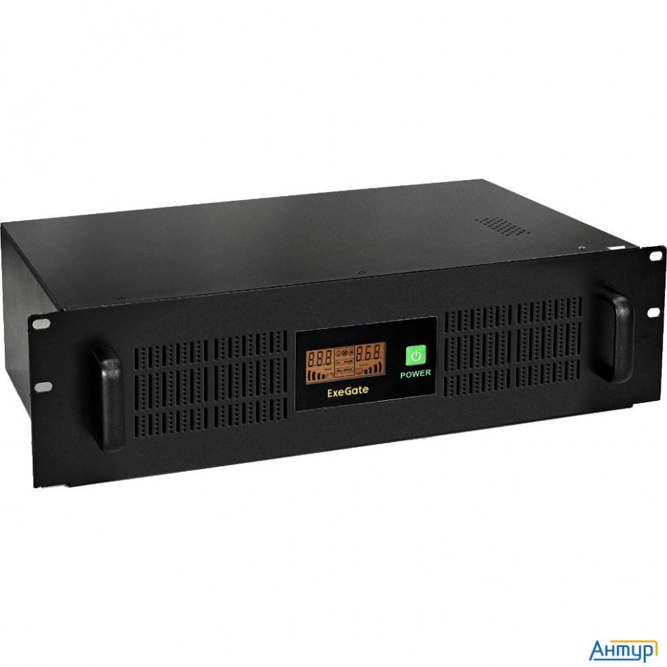 Exegate Ex293850rus ИБП Exegate Serverrm Unl-1000.lcd.avr.2sh.3c13.usb.2u <1000va/650w, Color Lcd, A