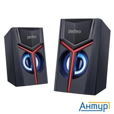 Perfeo колонки "trial", 2.0, мощность 2х3 Вт, Usb, чёрн, Game Design, Led подсветка