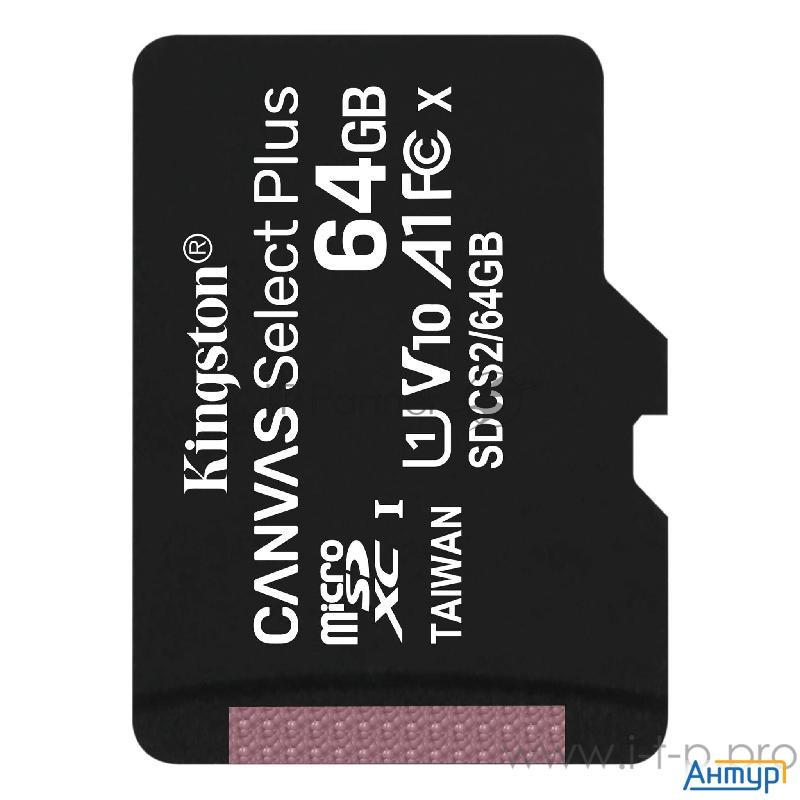 Флеш карта Microsdhc 64gb Microsdxc Class10 Kingston  Sdcs2/64gbsp  Class10 Uhs I Canvas Select Up T