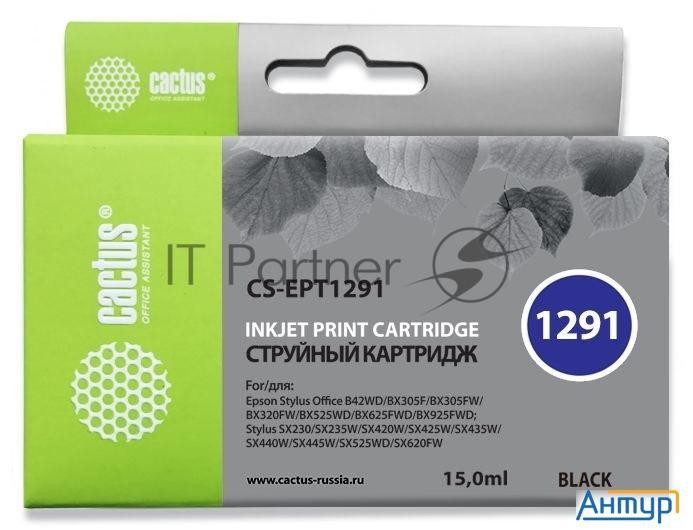 Картридж струйный Cactus Cs-ept1291 черный (15 мл) для Epson Stylus Office B42/bx305/bx305f/bx320/bx