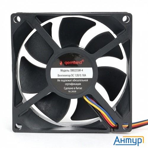 Gembird Вентилятор для корпуса 80x80x25, втулка, 4 Pin, провод 30 см (d8025sm-4)