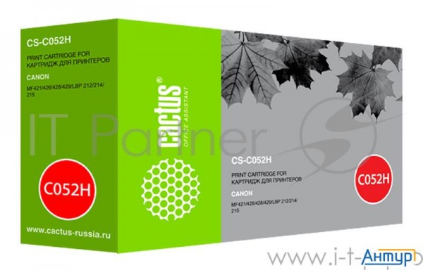 Тонер Картридж Cactus Cs C052h черный  9200стр.  для Canon Canon Mf421/426/428/429  Lbp 212/214/215