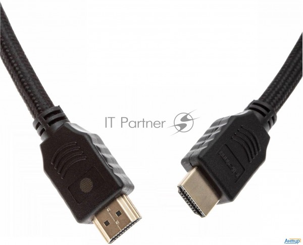 Кабель аудио-видео Cactus Cs-hdmi.2-3 Hdmi (m)/hdmi (m) 3м. Позолоченные контакты черный