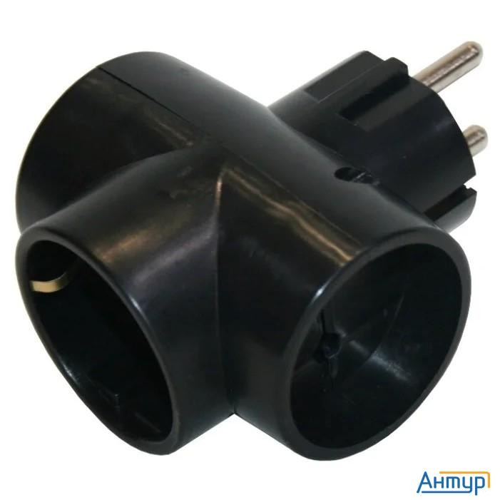 Perfeo сетевой разветвитель "ru Power", Pf_c3362 (3 гнезда, 16А, 1гн/з, 2гн/бз черный (3t1))