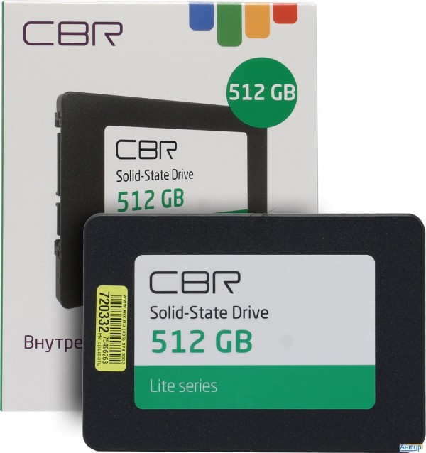 Cbr Ssd-512gb-2.5-lt22, Внутренний Ssd-накопитель, серия "lite", 512 Gb, 2.5", Sata Iii 6 Gbit/s, Sm