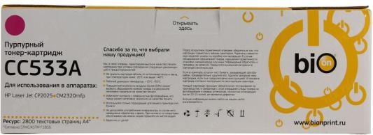 Cc533a Bion Картридж для Laser Jet Cp2025/cm2320mfp, пурпурный  2800 страниц