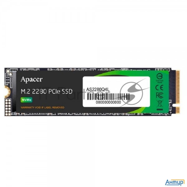 Накопитель Apacer Ssd As2280q4l 512gb M.2 2280 Pcie Gen4x4, R3600/w3000 Mb/s, 3d Nand, Mtbf 1.5m, Nv
