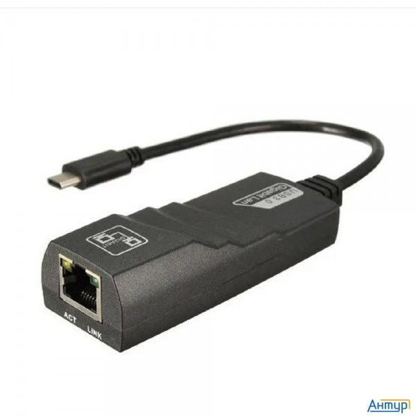Bion Переходник с кабелем Usb C - Rj45, 1000мб/с, длинна кабеля 15 см, черный [bxp-a-usbc-lan-b]