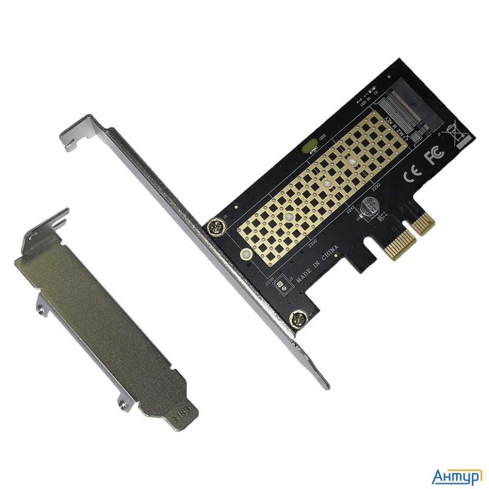 Orient C302e, Переходник Pci-ex1->m.2 M-key Nvme Ssd, тип 2230/2242/2260/2280, 2 планки крепления в