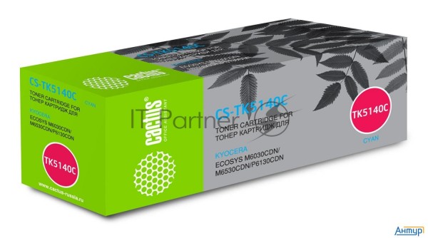 Тонер Картридж Cactus Cs-tk5140c голубой для Kyocera Mita M6030cdn/m6530cdn/p6130cdn Ecosys (5000стр