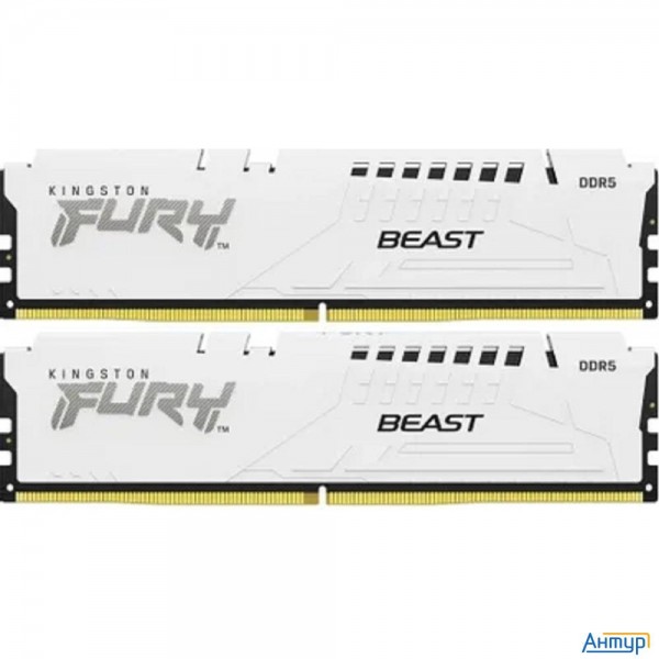 Kingston 32gb 5600mt/s Ddr5 Cl40 Dimm (kit Of 2) Fury Beast White Xmp Kf556c40bwk2-32