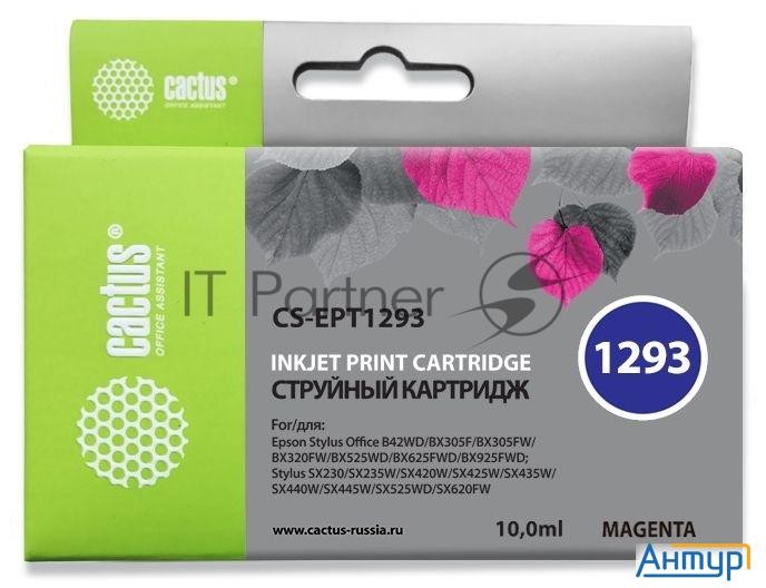 Картридж струйный Cactus Cs-ept1293 пурпурный (10 мл) для Epson Stylus Office B42/bx305/bx305f/bx320