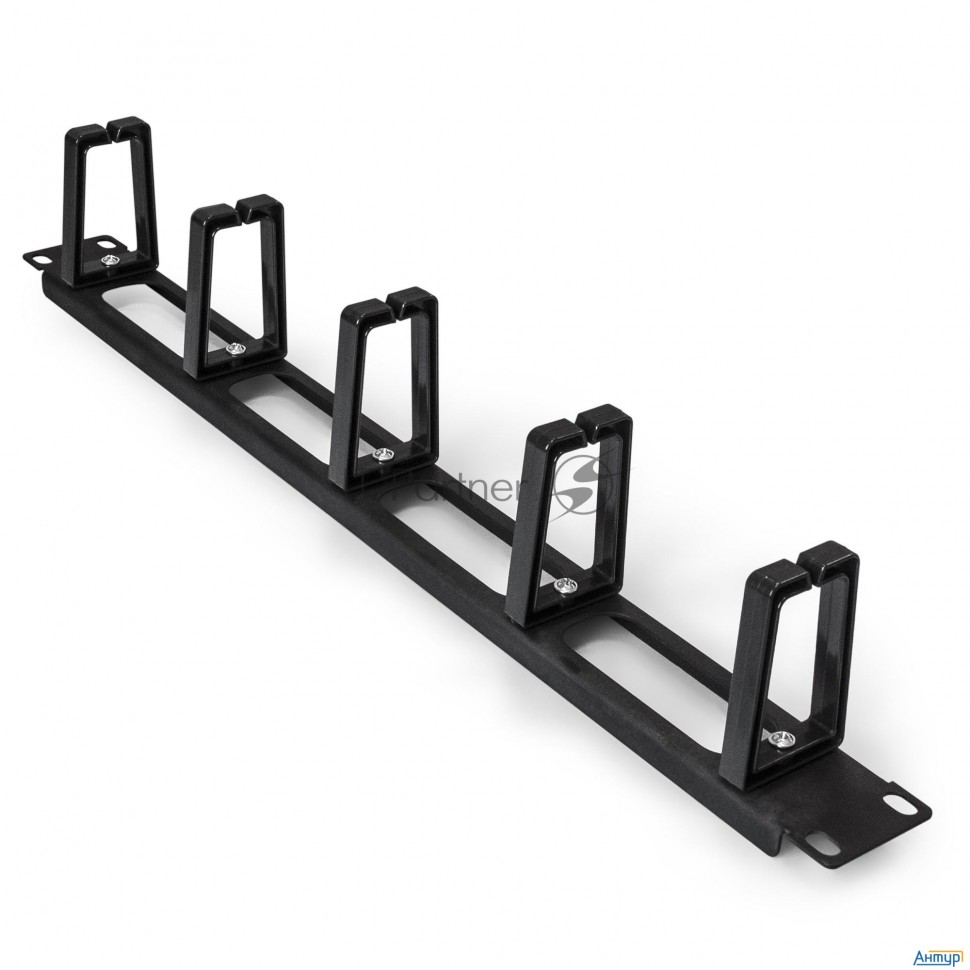 Кабельный органайзер Exegate Cm19-1u-5r (горизонтальный 19" 1u, 4 окна в основании металлического пр