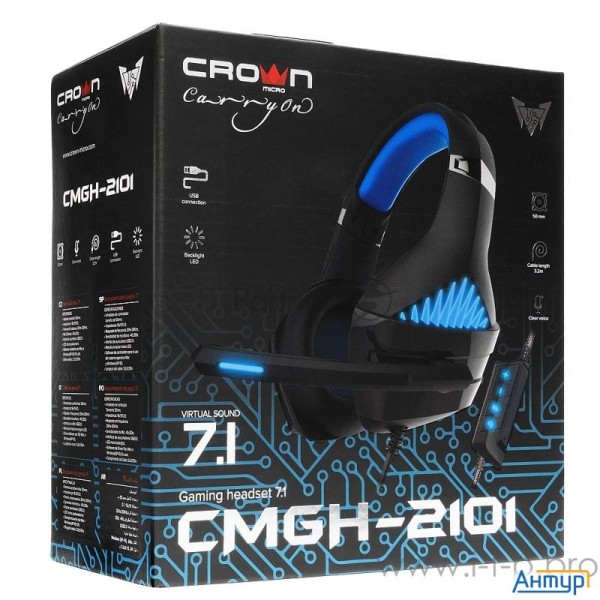 Гарнитура игровая Crown Cmgh 2101 Black Blue