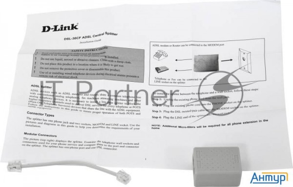 Сплиттер Xdsl D-link Dsl-30cf/rs Rj-11 Adsl Annex A