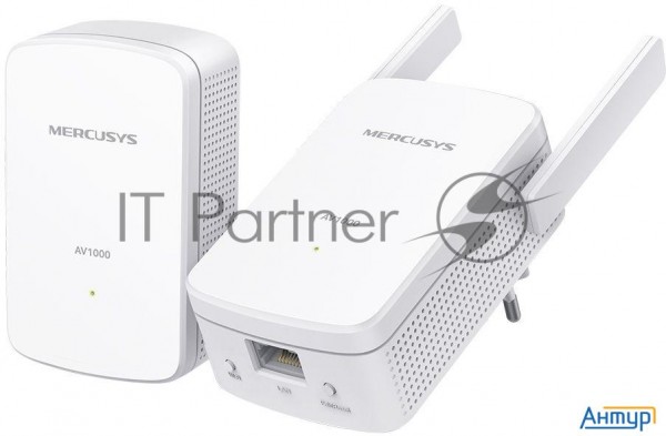 Комплект гигабитных Wi-fi адаптеров Mercusys Powerline Av1000 Powerline Kit With 300mbps Wi-fi, Plug
